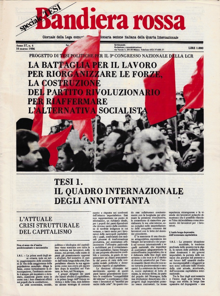 Bandiera Rossa Anno 37 N 4 Speciale Tesi L Arengario Studio 